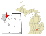 Ingham County Michigan Incorporated and Unincorporated areas East Lansing Highlighted